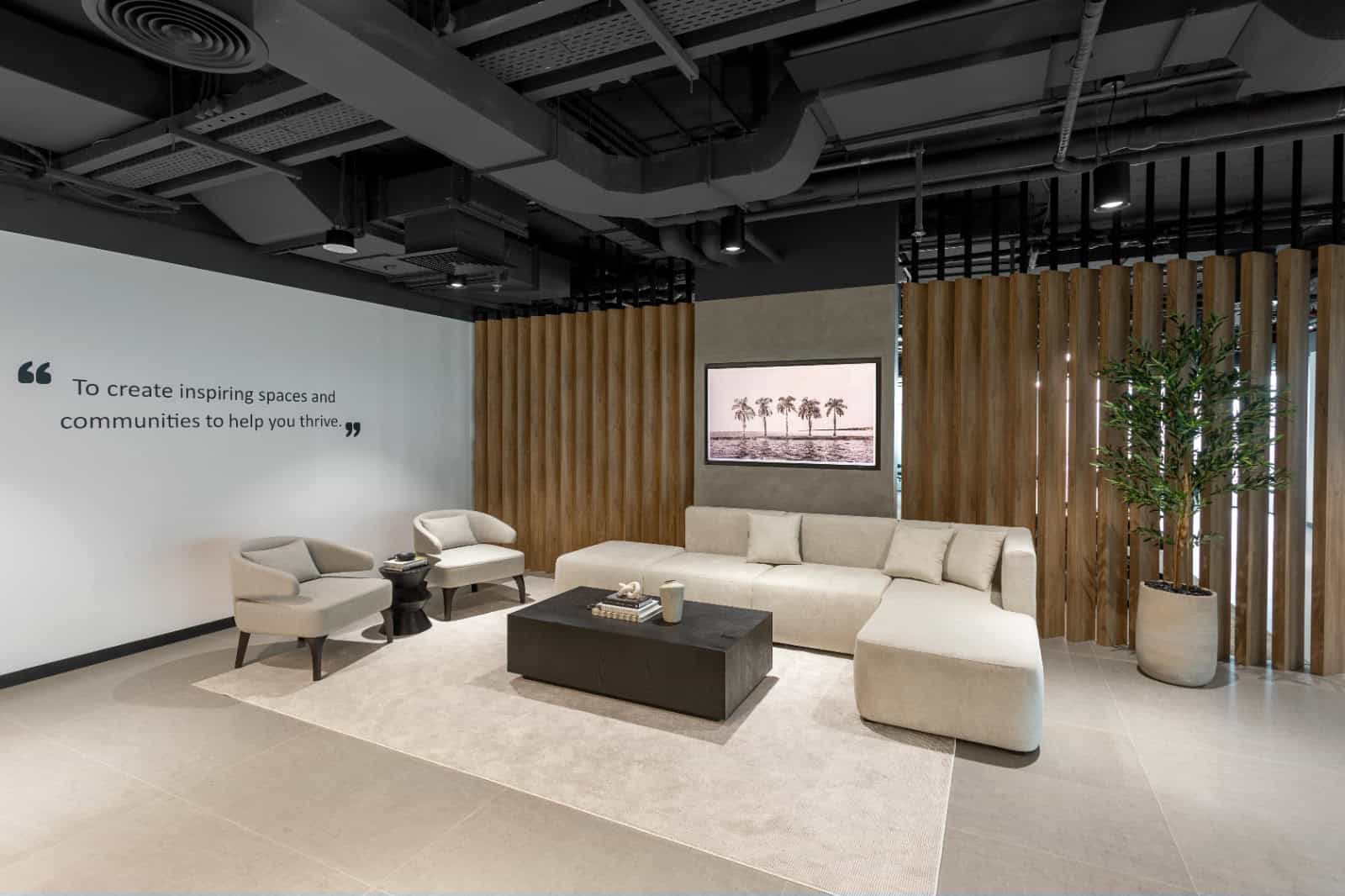 Cozy, innovative workspace at Nextspace UAE featuring comfortable seating, inspiring decor, and a professional environment.