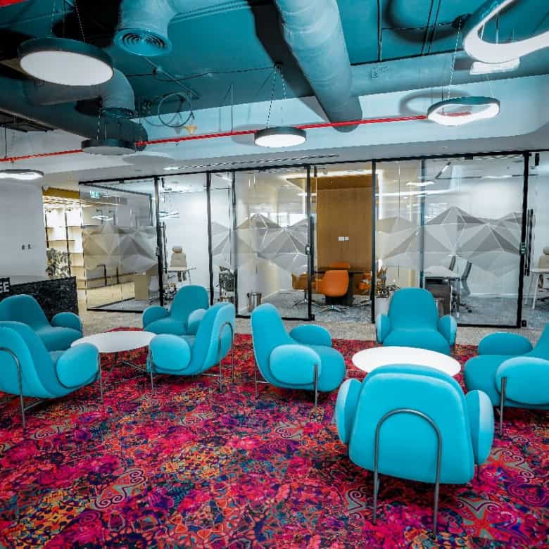 Bright, stylish office environment ideal for remote work and collaboration in Dubai.