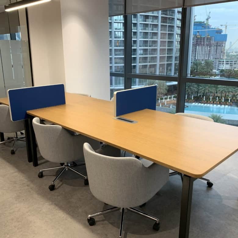 Luxury workspace, professional environment, city view, collaborative office setting, flexible workspace, Dubai office.