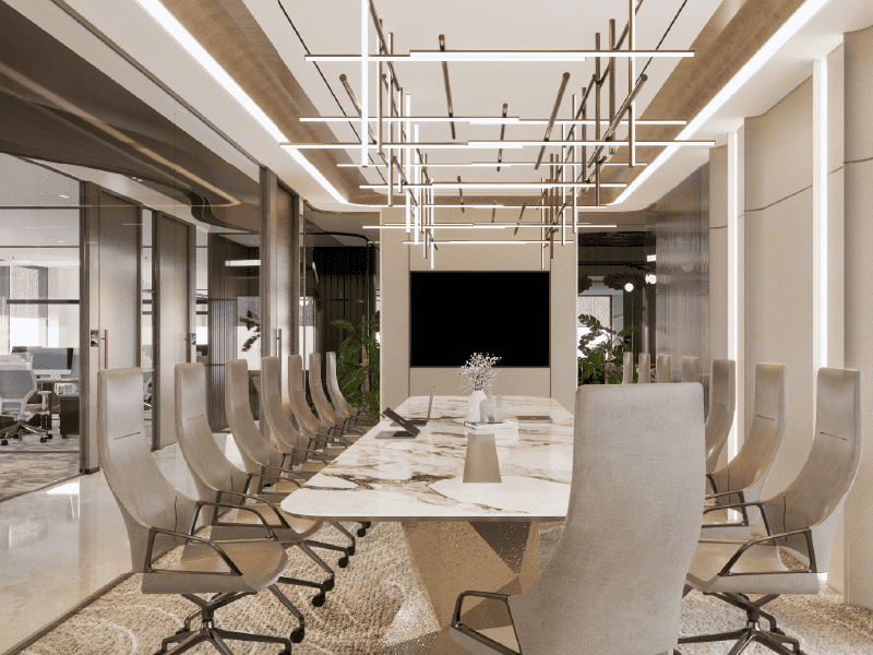 Elegant conference room with contemporary design and high-end furnishings in UAE.