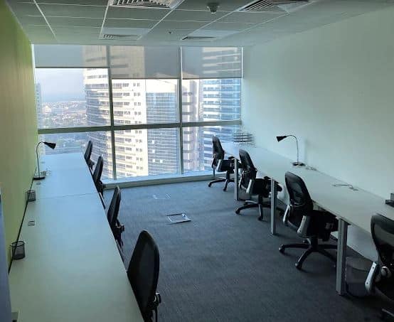 Flexible workspace for professionals in Dubai UAE with panoramic city views.