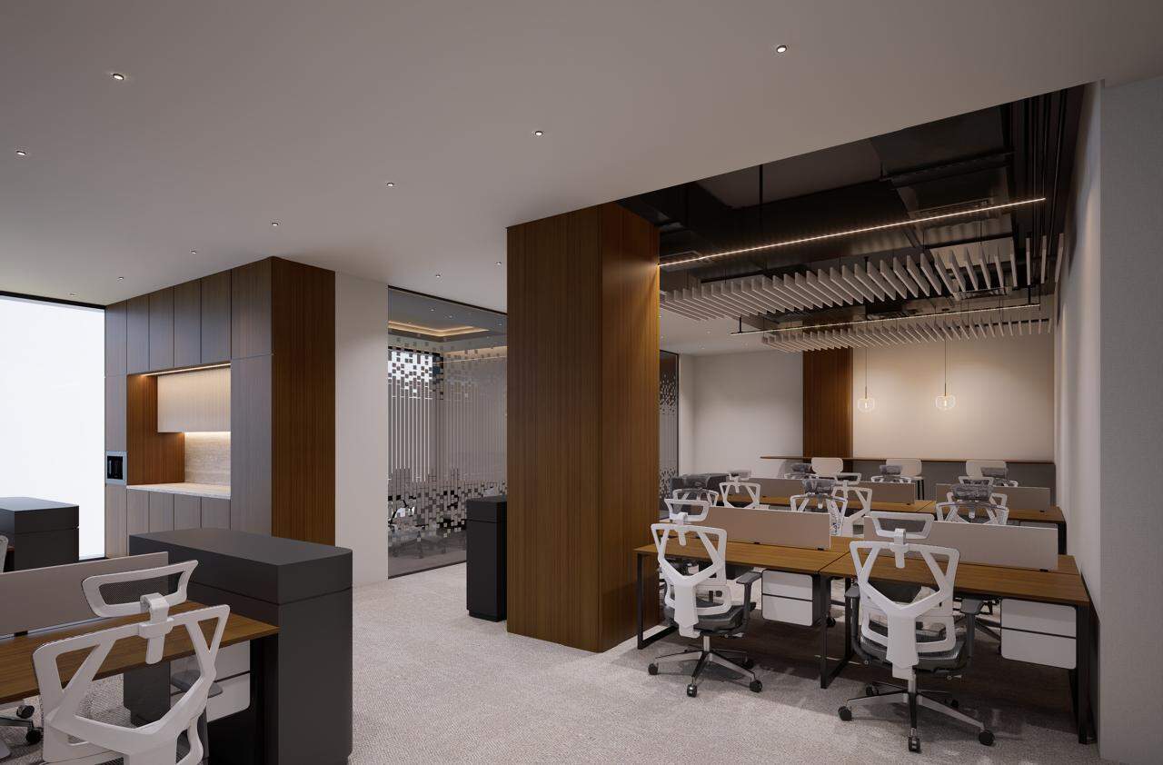 Luxurious office interior at Nextspace UAE featuring contemporary design and ergonomic chairs.