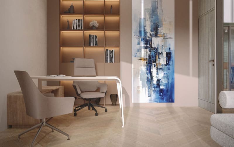 Nextspace UAE Office. Modern Dubai coworking space with stylish furniture and creative decor.