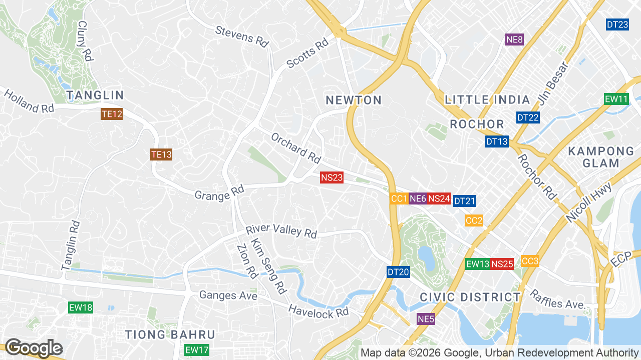 Map showing where Triple One Somerset, Orchard, Singapore is