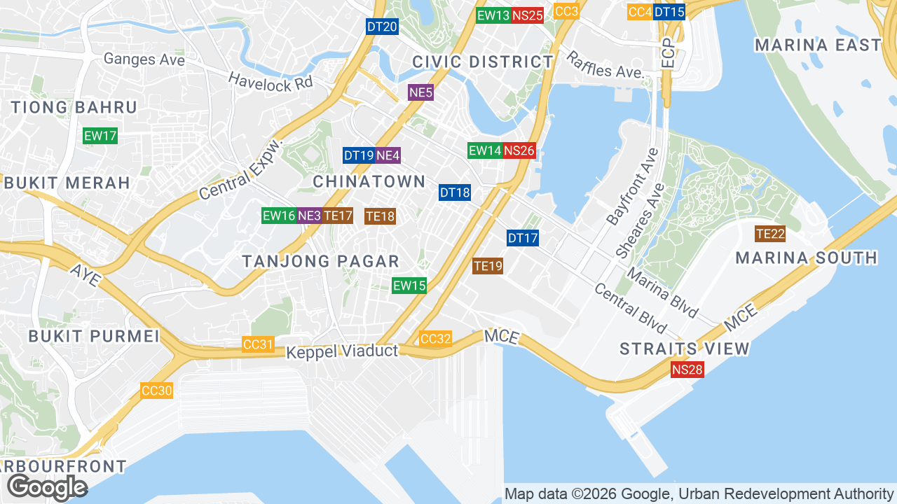 Map showing where 120 Robinson Road, Telok Ayer, Singapore is