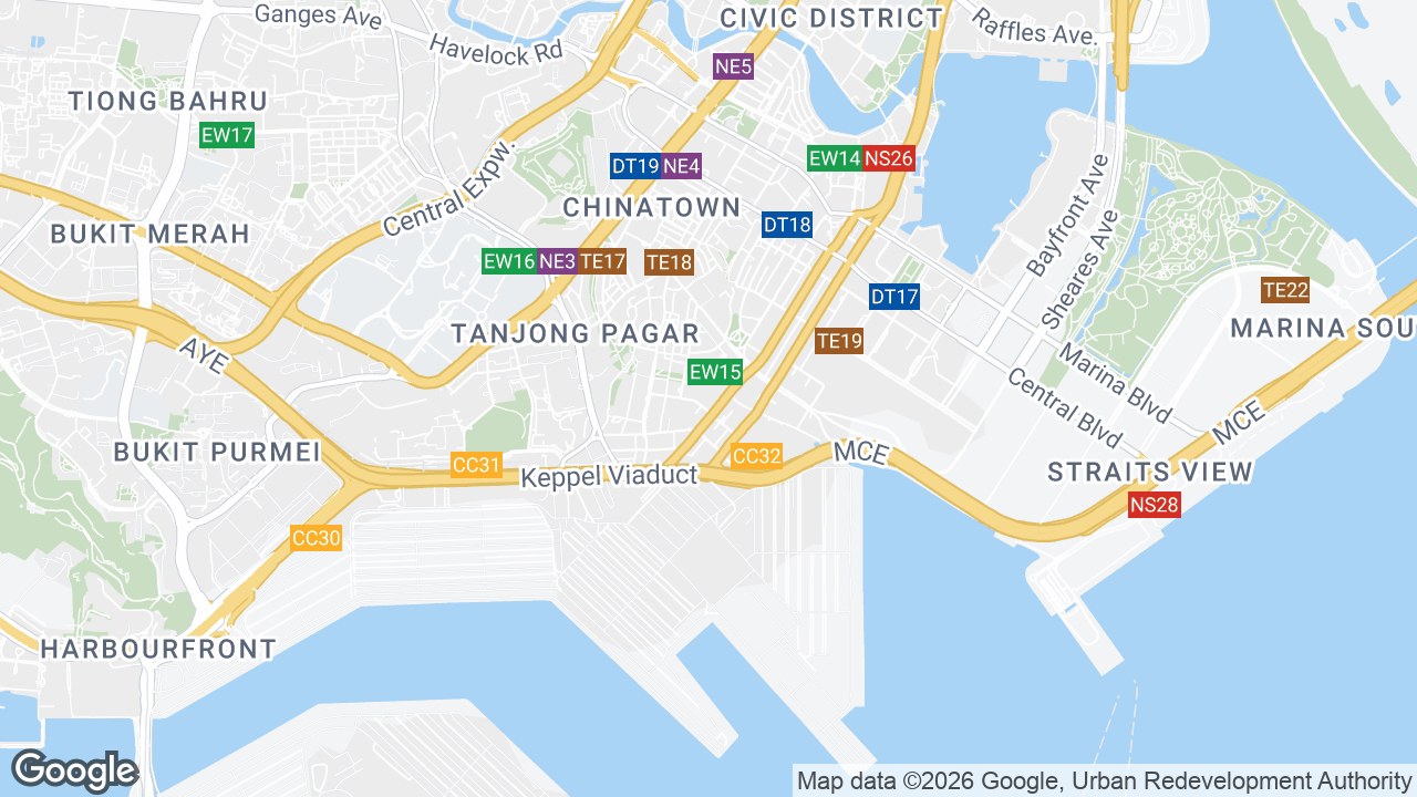 Map showing where 20 Anson Road, Tanjong Pagar, Singapore is