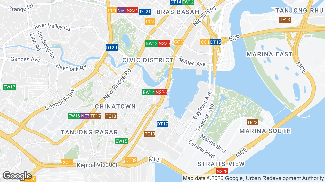 Map showing where 21 Collyer Quay, Raffles Place, Singapore is