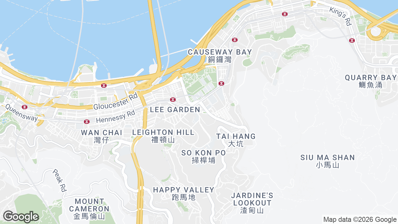 Map showing where 25 Tung Lo Wan Road The Garden, Causeway Bay, Hong Kong is