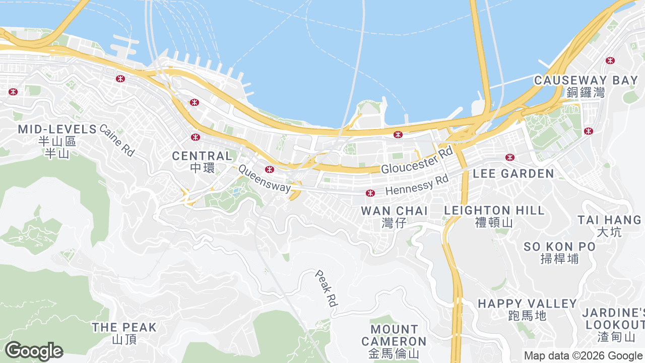 Map showing where 3 Lockhart Road, Wan Chai, Hong Kong is