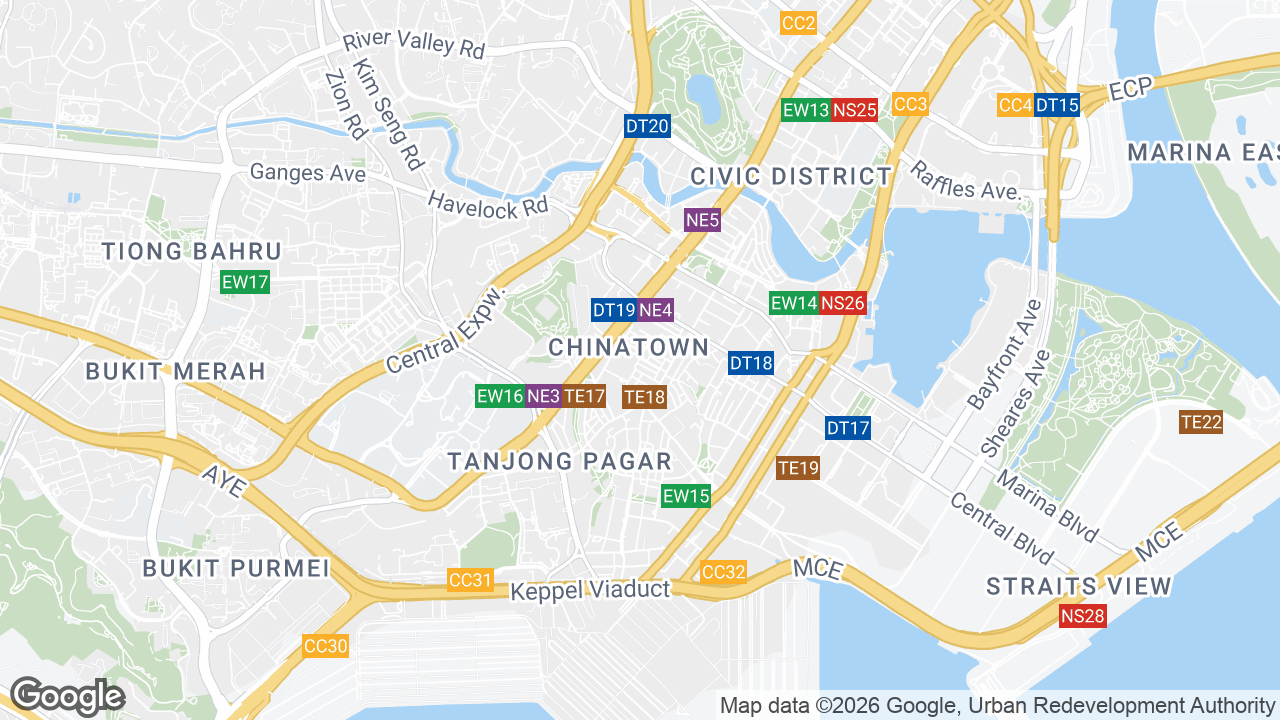 Map showing where 37 Smith Street, Chinatown, Singapore is