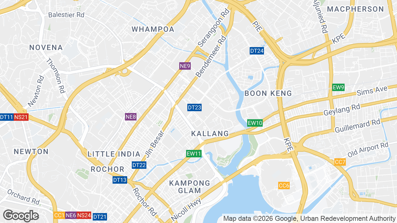 Map showing where 380 Jalan Besar, Rochor, Singapore is