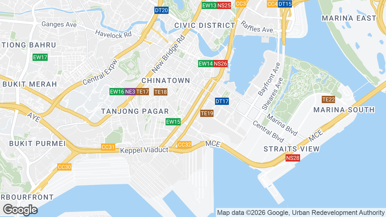 Map showing where 71 Robinson Road Downtown, Raffles Place, Singapore is
