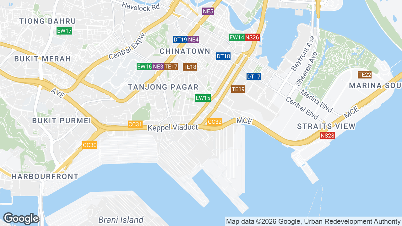 Map showing where 79 Hanson Road, Tanjong Pagar, Singapore is