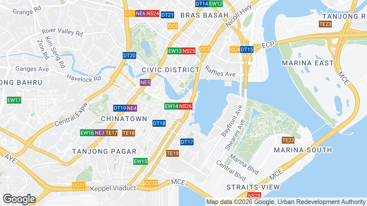 Map showing where 9 Battery Road, Raffles Place, Singapore is