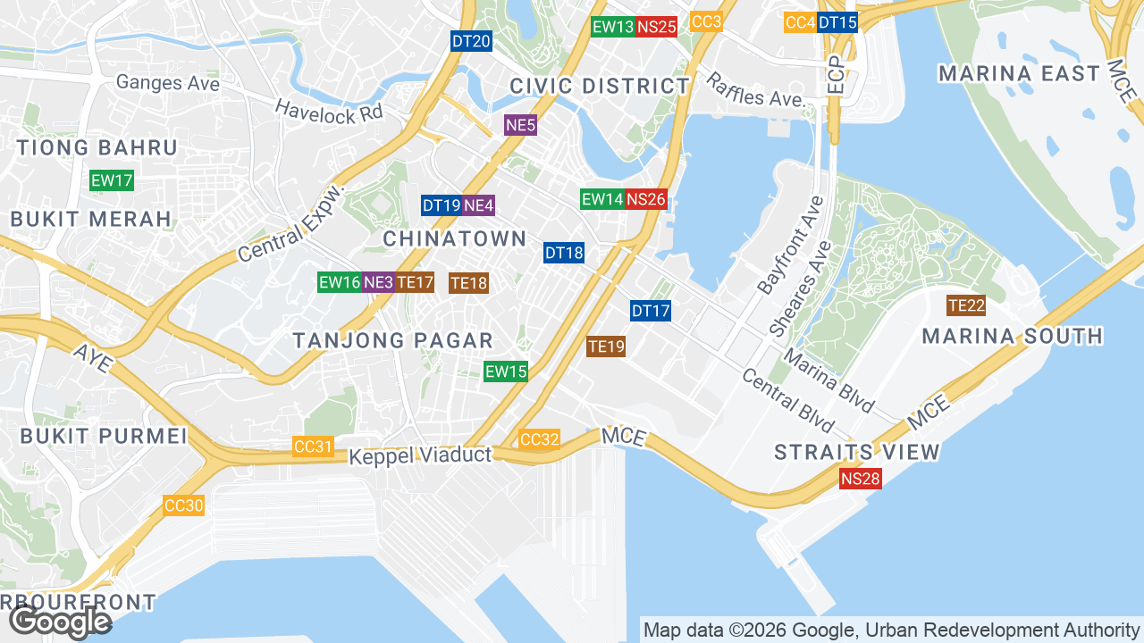 Map showing where Afro Asia Downtown, Raffles Place, Singapore is