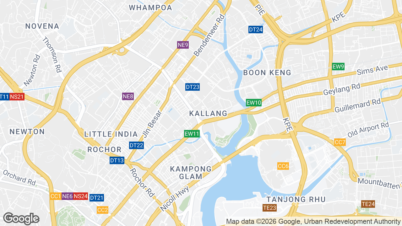 Map showing where Aperia, Rochor, Singapore is