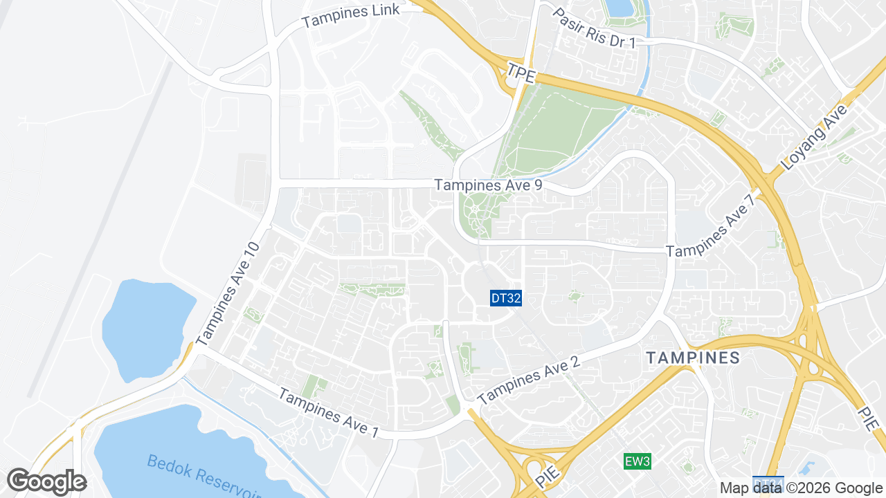 Map showing where Asia Green, Changi, Singapore is