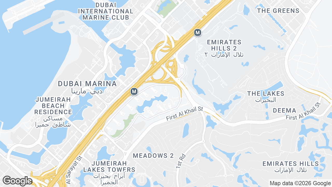 Map showing where X2, JLT, Dubai is