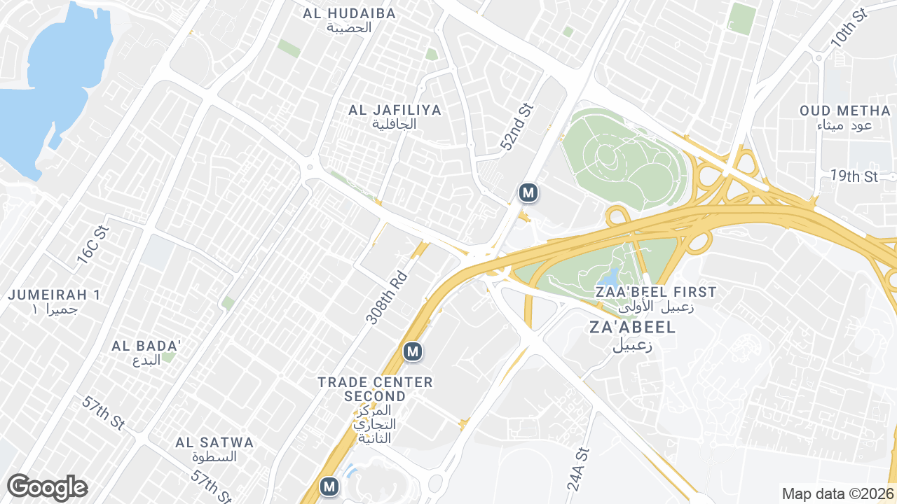 Map showing where The H Hotel 2, Sheikh Zayed Road & DWTC, Dubai is