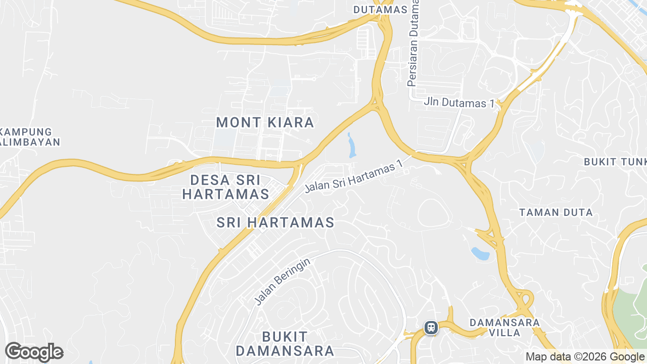 Map showing where Plaza Damas, Mont Kiara & Hartamas, Kuala Lumpur is