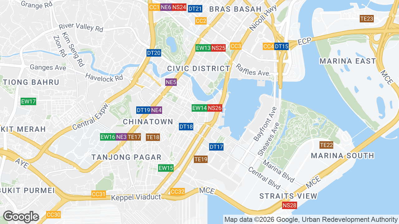 Map showing where Bank of Singapore Centre, Raffles Place, Singapore is