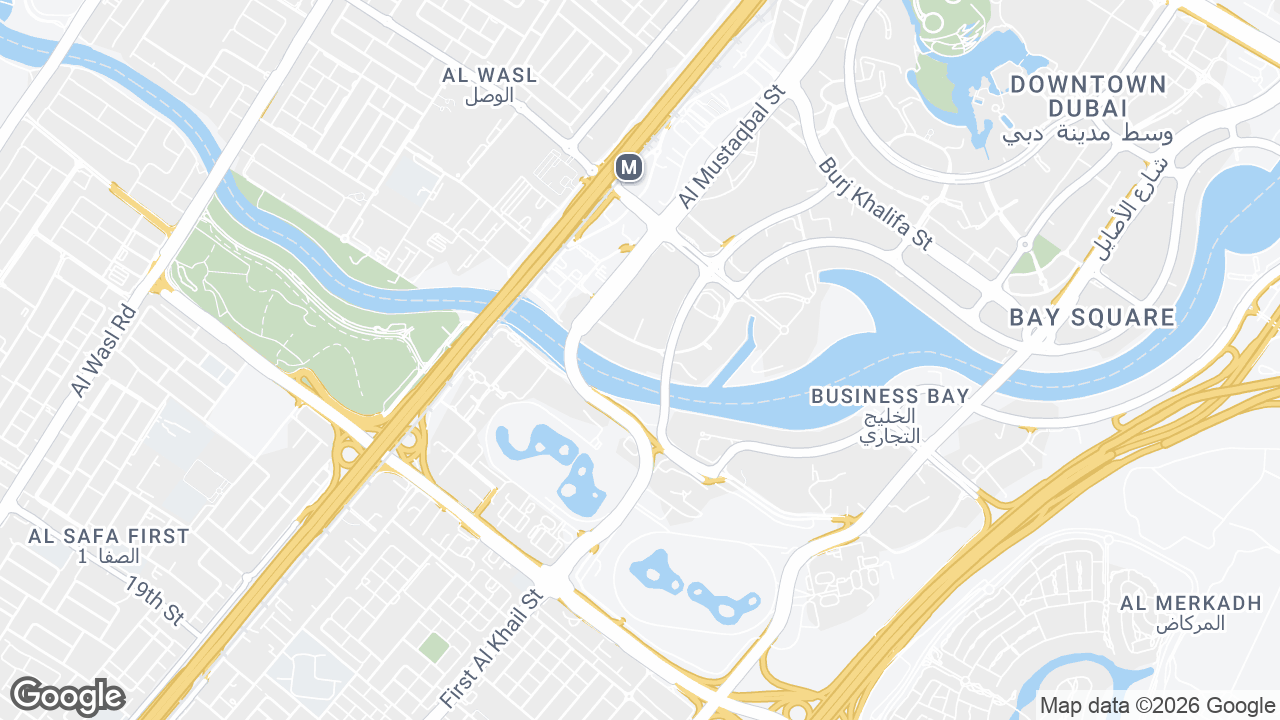 Map showing where The Citadel, Business Bay, Dubai is