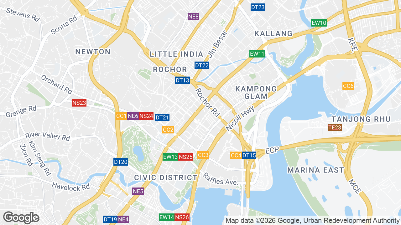 Map showing where Junction Towers, Bugis, Singapore is