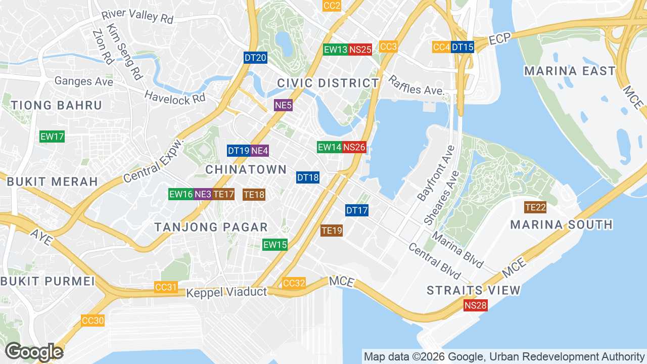 Map showing where CapitaGreen, Raffles Place, Singapore is