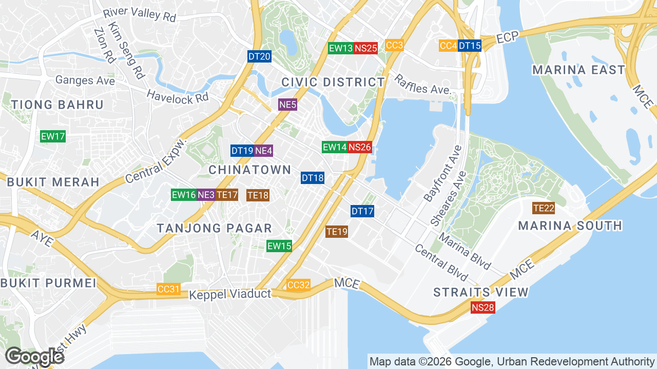 Map showing where CapitaGreen, Raffles Place, Singapore is