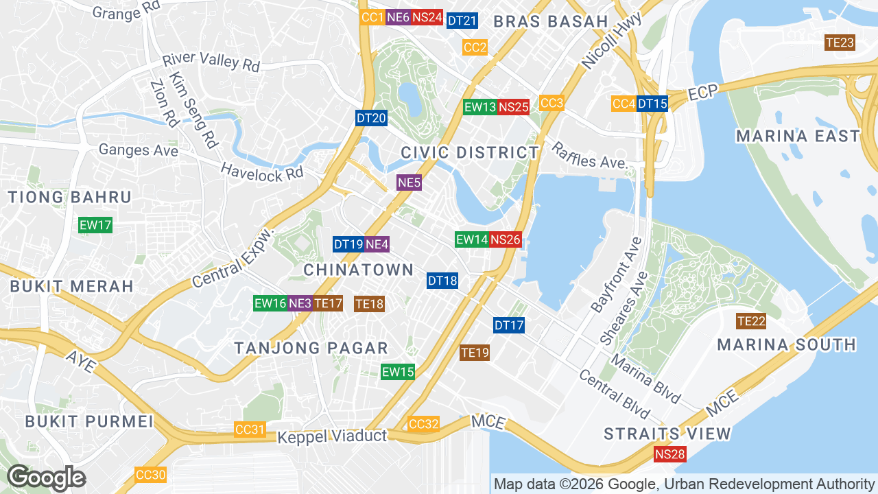 Map showing where Capital Square, Raffles Place, Singapore is