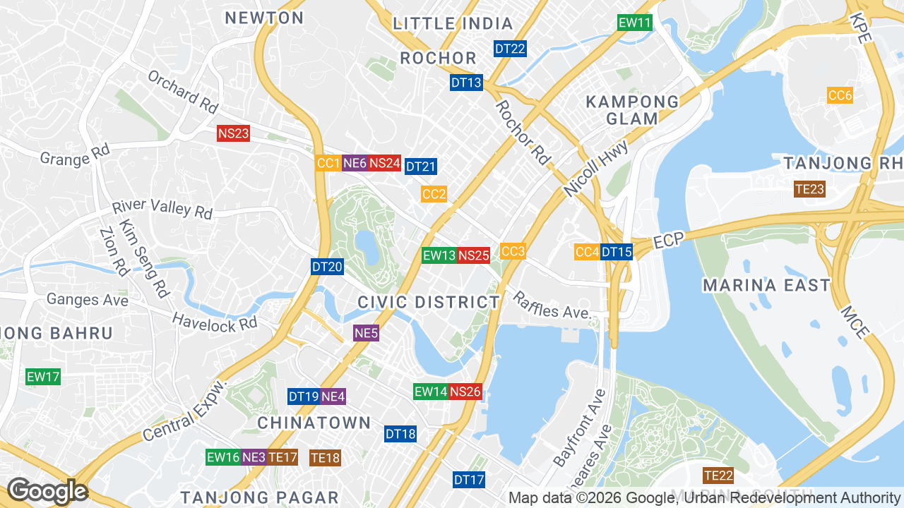 Map showing where Capitol Piazza, City Hall, Singapore is