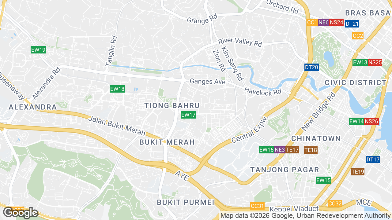 Map showing where Central Plaza, Tiong Bahru, Singapore is