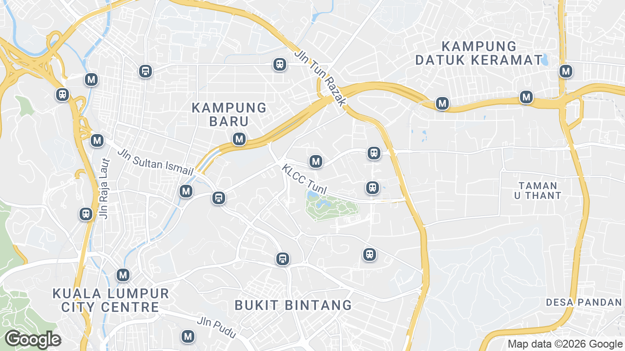 Map showing where Menara Maxis, KLCC & Jalan Sultan Ismail, Kuala Lumpur is