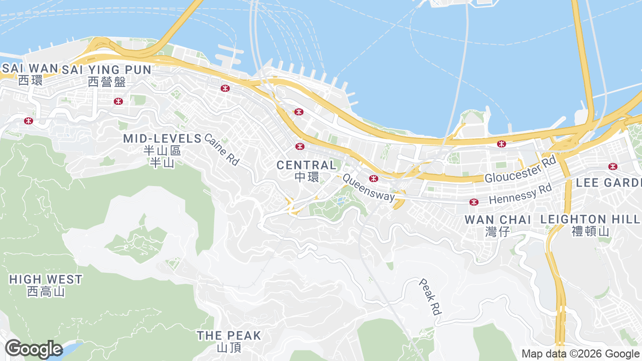 Map showing where Cheung Kong Center, Central, Hong Kong is