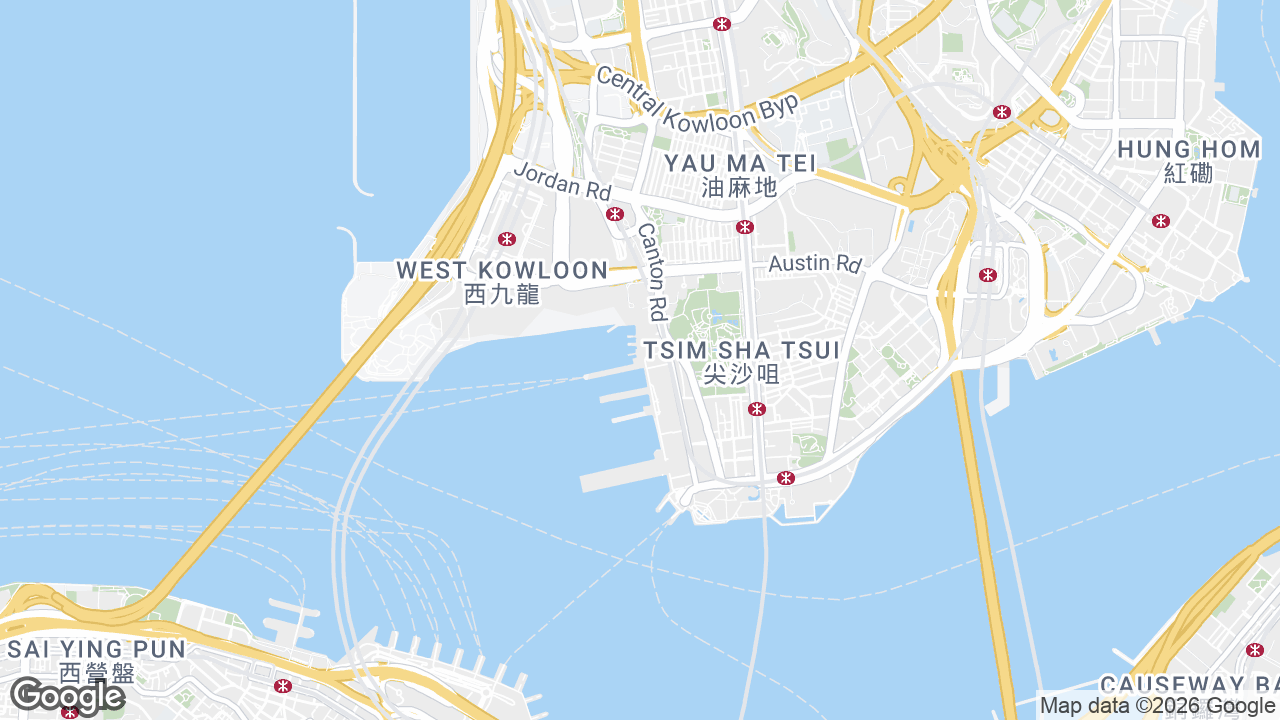 Map showing where China Hong Kong City, Tsim Sha Tsui, Hong Kong is