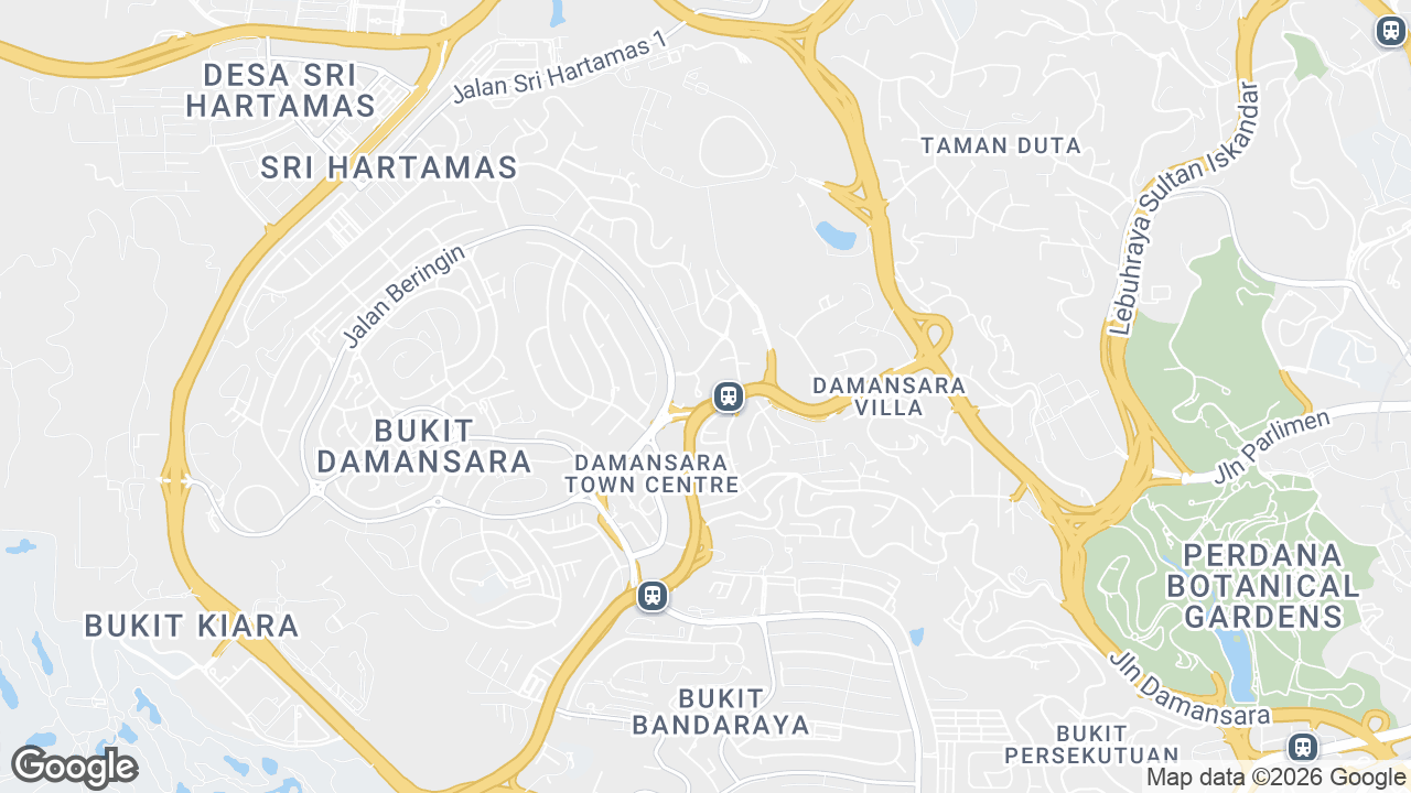 Map showing where The Five @KPD, Damansara Heights & TTDI, Kuala Lumpur is