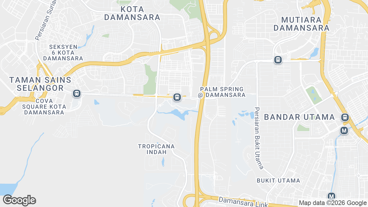 Map showing where IOI Mall Damansara, Petaling Jaya & Selangor, Kuala Lumpur is