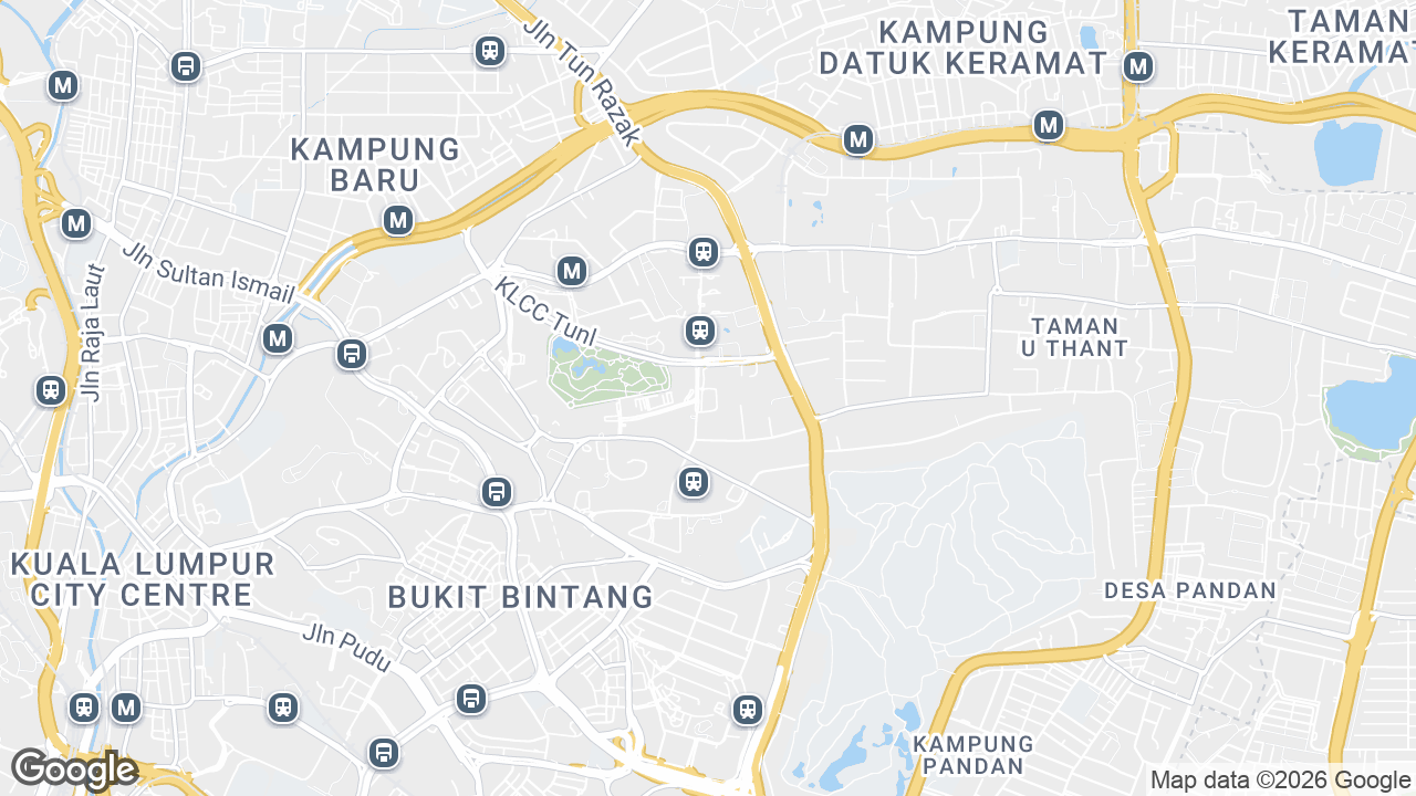 Map showing where Naza Tower, KLCC & Jalan Sultan Ismail, Kuala Lumpur is
