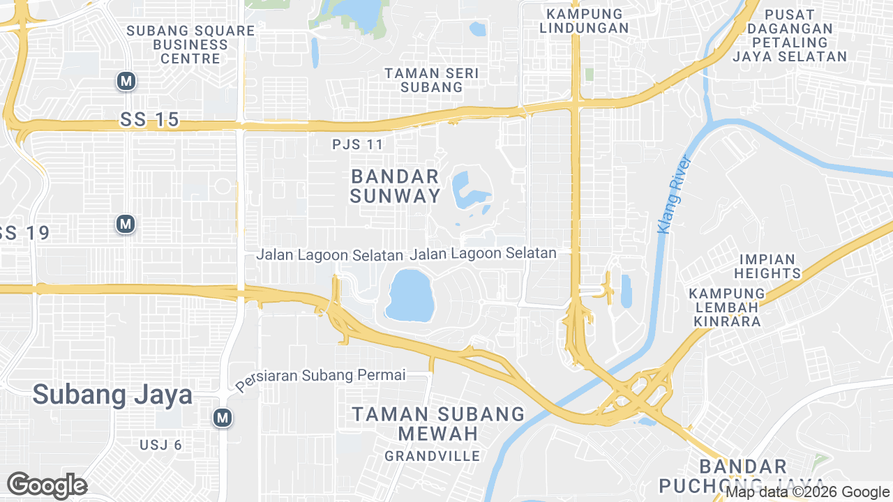 Map showing where Sunway Square, Petaling Jaya & Selangor, Kuala Lumpur is