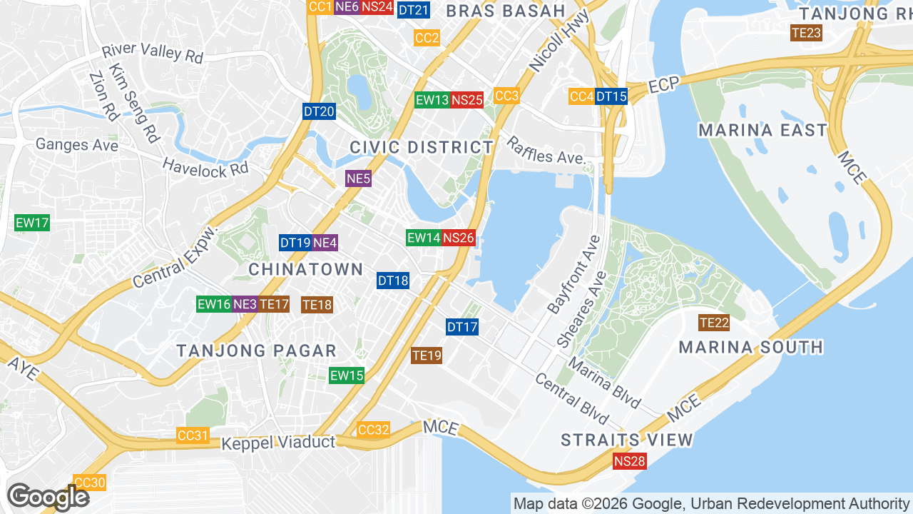 Map showing where Collyer Quay, Clarke Quay, Singapore is