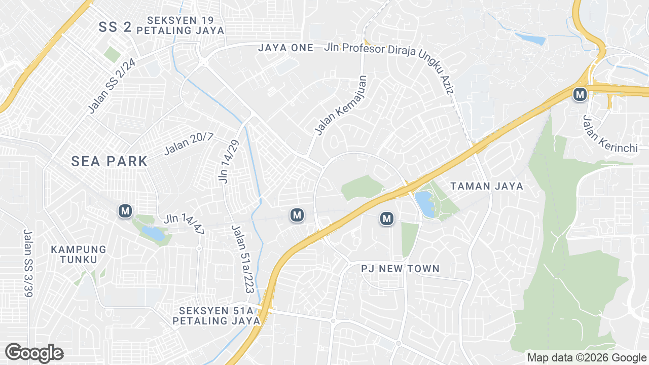 Map showing where Pinnacle Petaling Jaya (enterprise solution only), Petaling Jaya & Selangor, Kuala Lumpur is