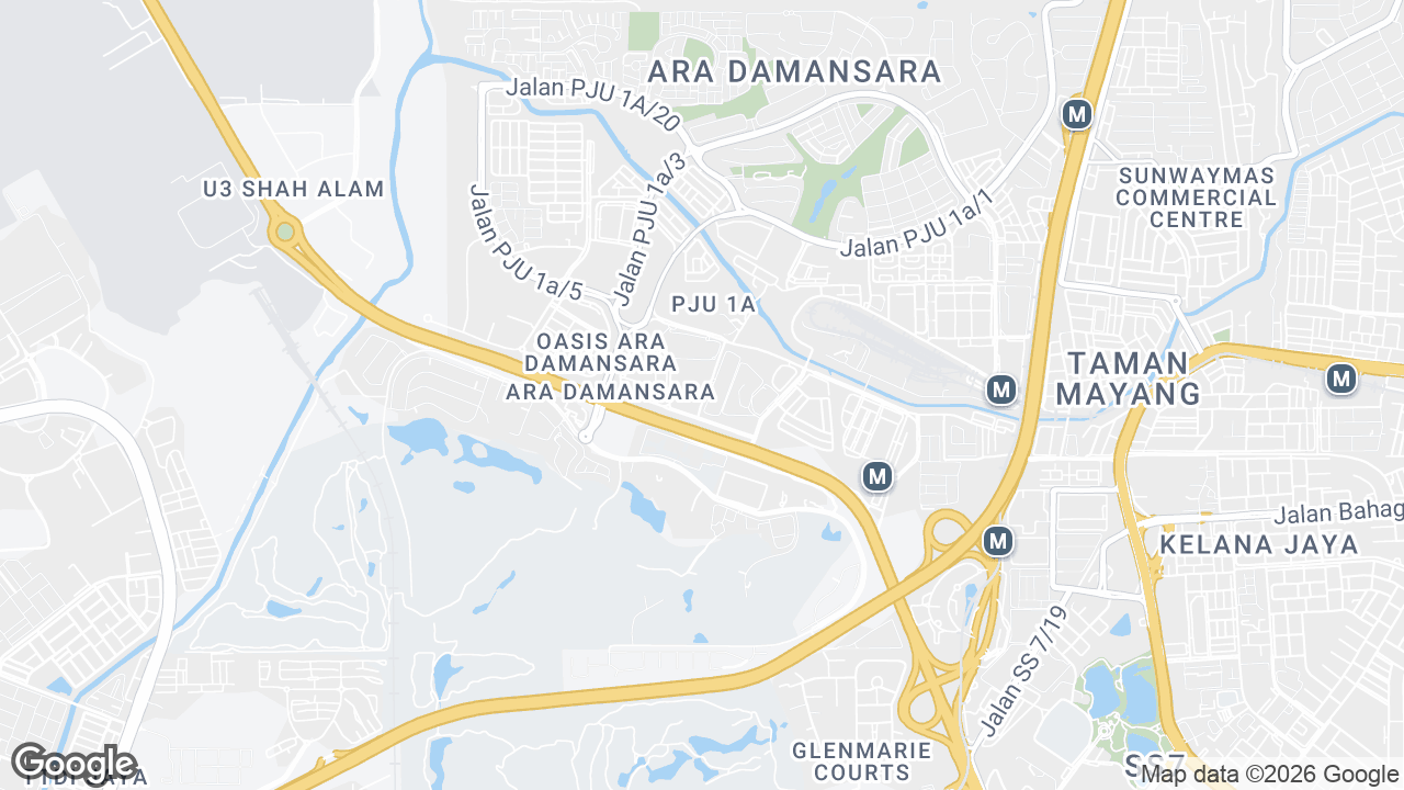 Map showing where Citta Mall, Petaling Jaya & Selangor, Kuala Lumpur is