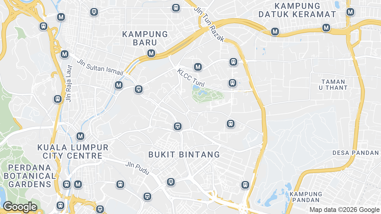 Map showing where Menara Darussalam, KLCC & Jalan Sultan Ismail, Kuala Lumpur is