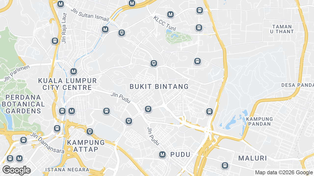Map showing where Menara Worldwide, Bukit Bintang, Kuala Lumpur is