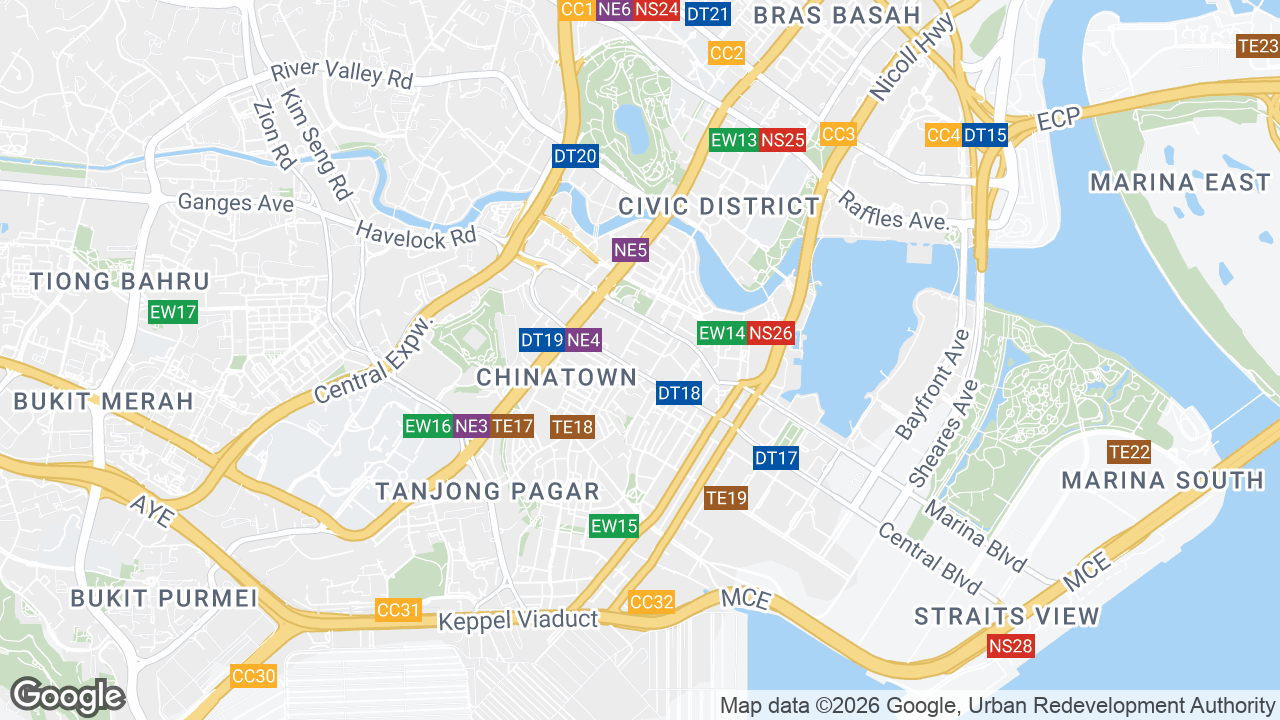 Map showing where Cross Street Exchange, Clarke Quay, Singapore is