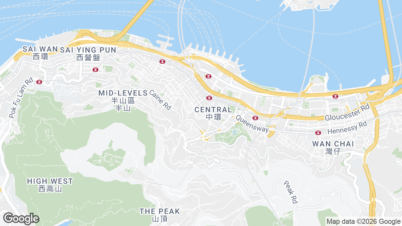 Map showing where Dina House, Central, Hong Kong is