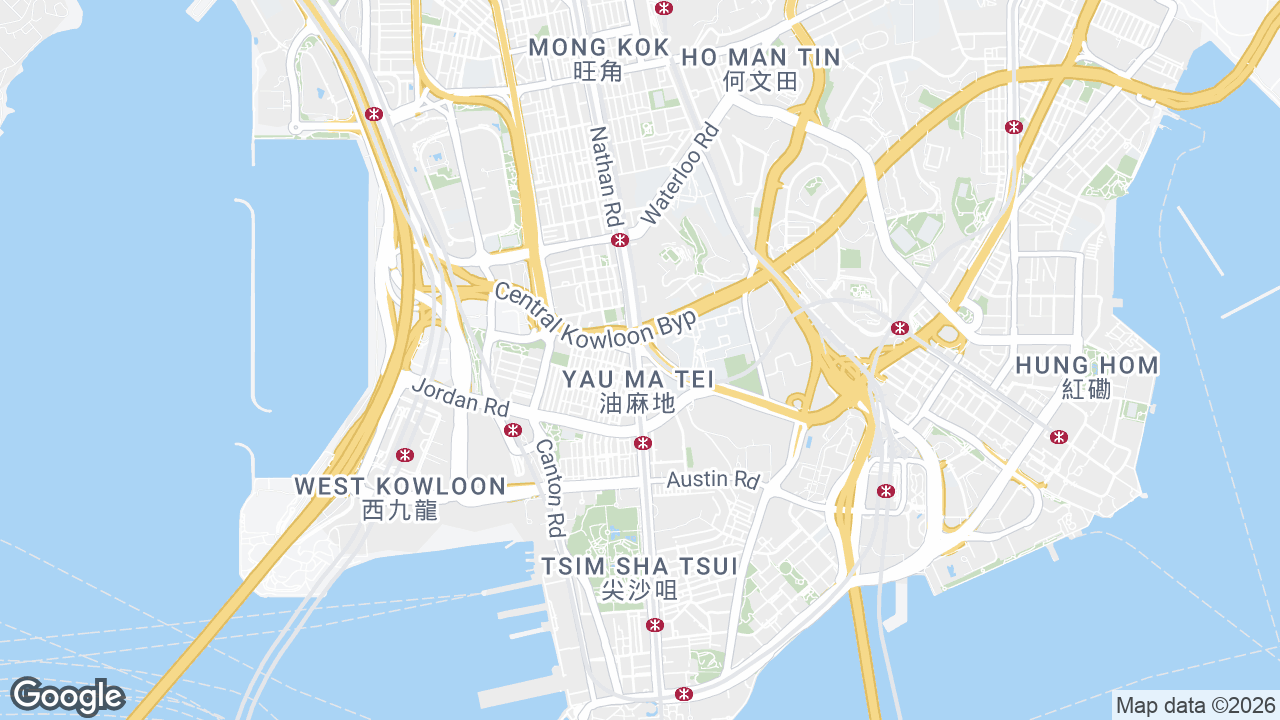 Map showing where Nathan Road, Yau Ma Tei, Hong Kong is