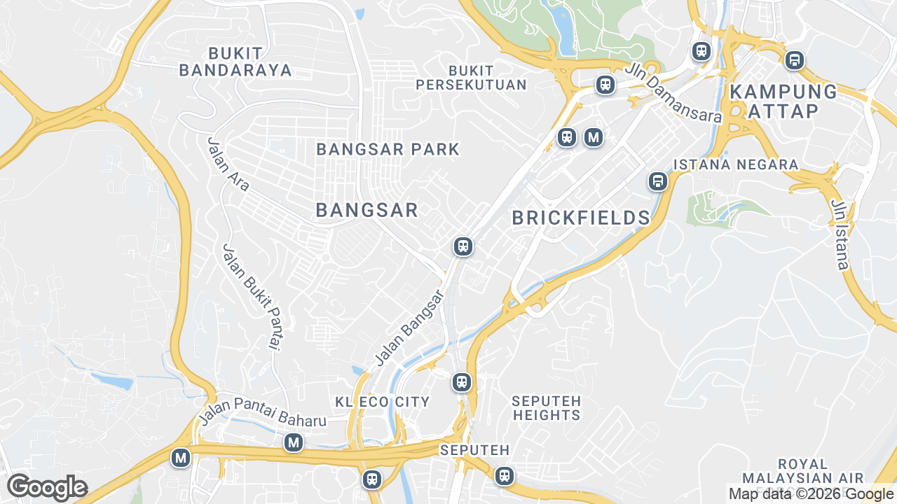 Map showing where Menara Etiqa, Bangsar, Kuala Lumpur is