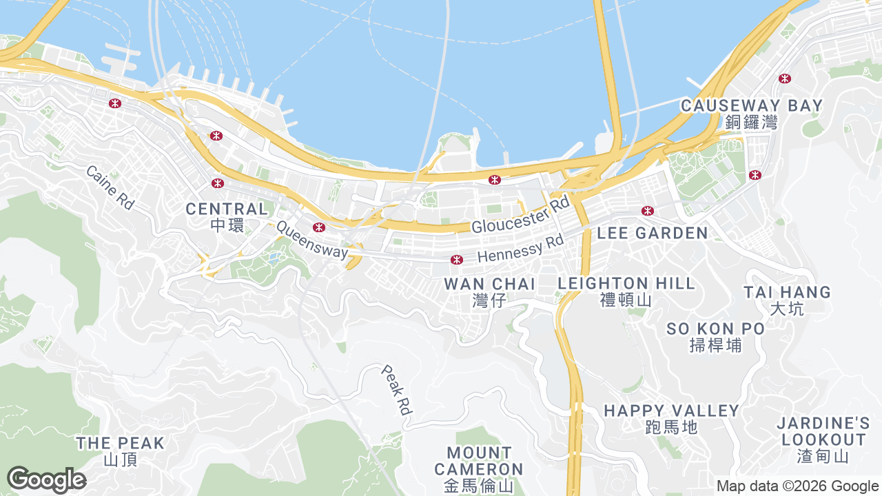 Map showing where Beverly House, Wan Chai, Hong Kong is