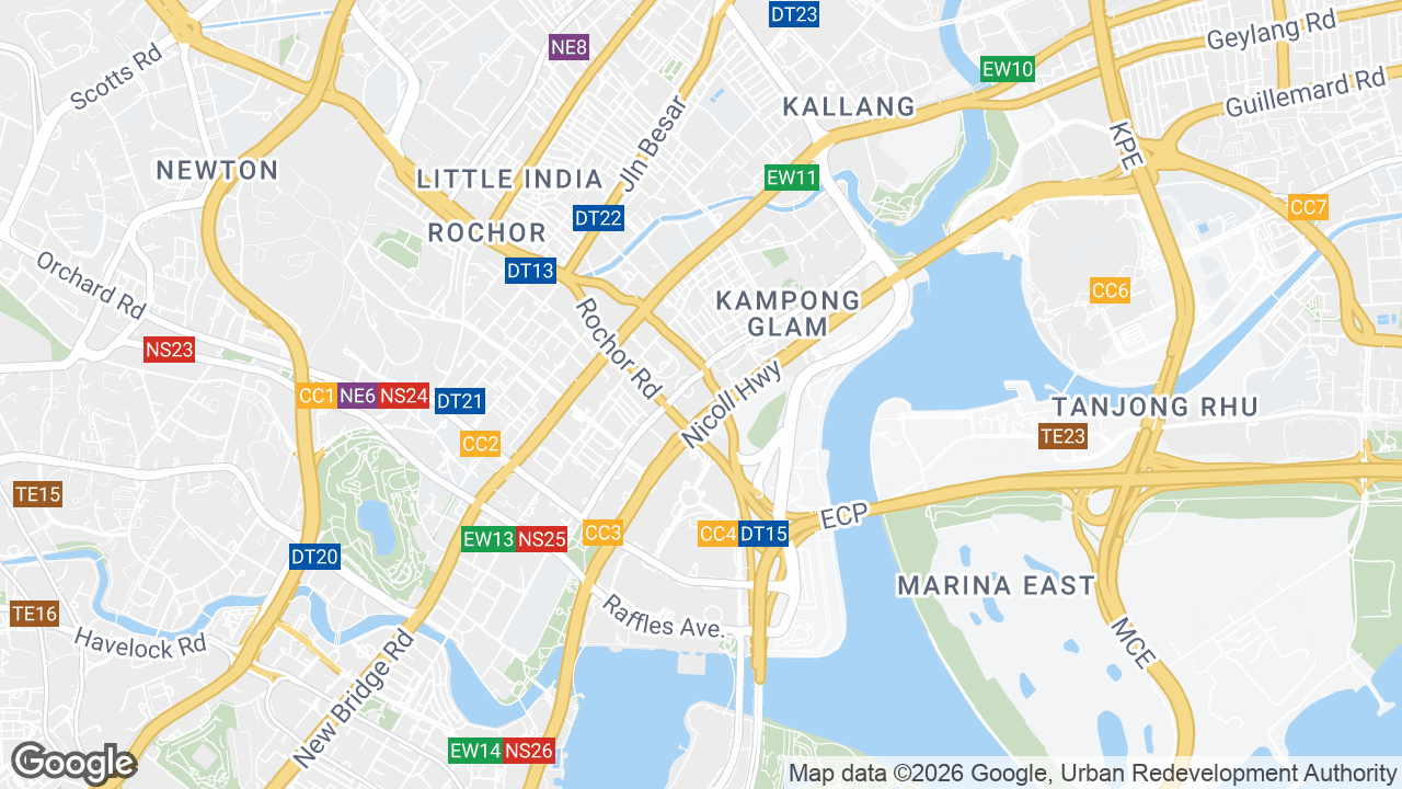 Map showing where Gateway East, Bugis, Singapore is